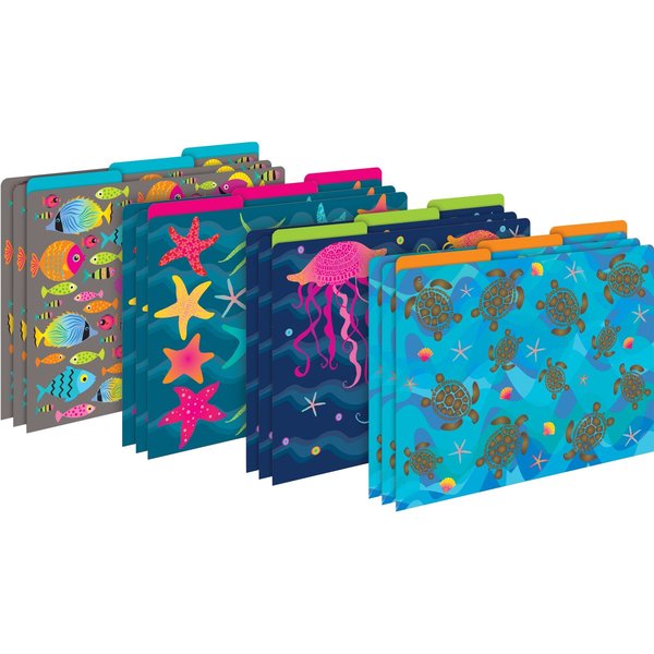 Barker Creek Kai Ola Designer Letter-Size File Folders, Multi-Design Set, 12/Package 1373